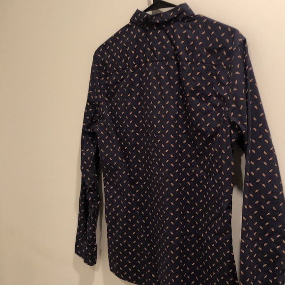 A-Frame Stockholm stretch Poplin shirt. Medium. Navy - Picture 2 of 3